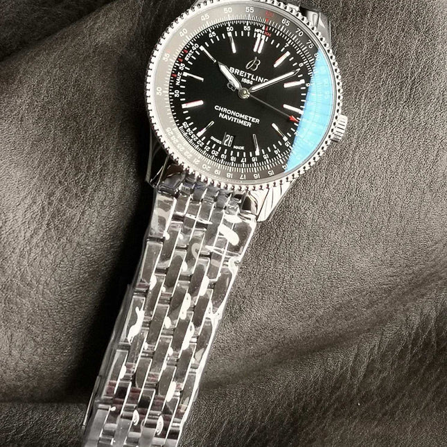 NAVITIMER AUTOMATIC 41 STEEL BEZEL BLACK AND GRAY DIAL