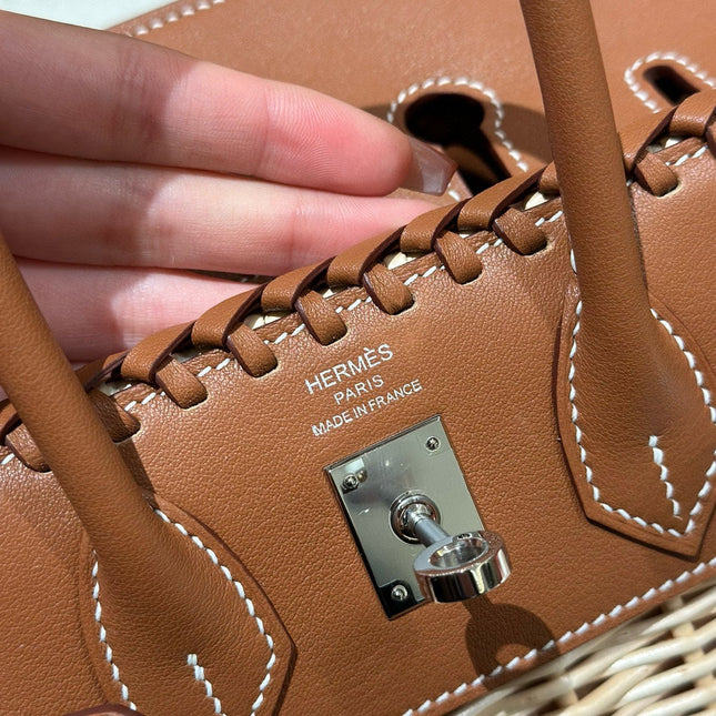 HM BIRKIN PICNIC 25 CM IN CAMEL CALFSKIN SILVER HARDWARE