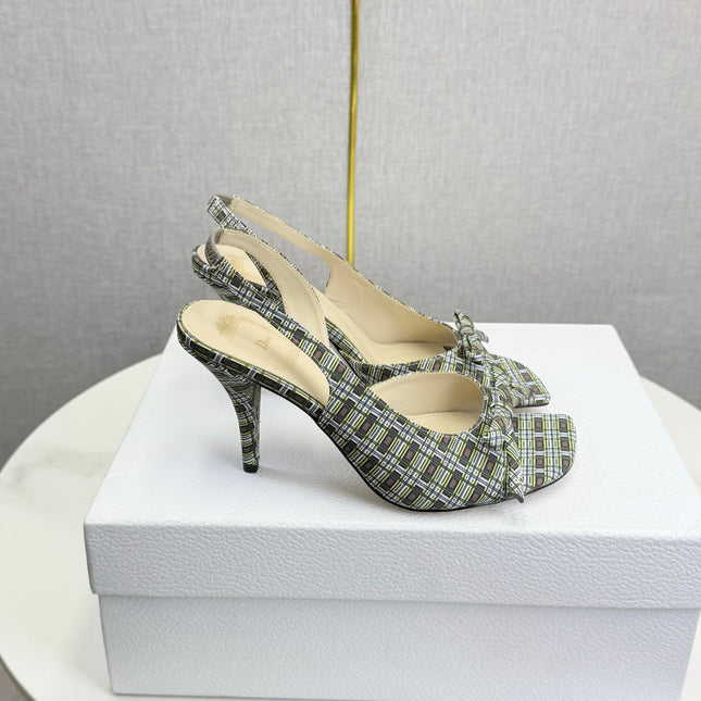 DIOR 26S HIGH-HEEL BACK-STRAP SHOES IN MULTICOLOR FABRIC
