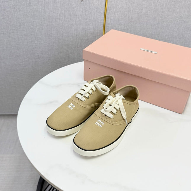 MIUMIU 26S SNEAKER IN CHESTNUT BROWN FABRIC