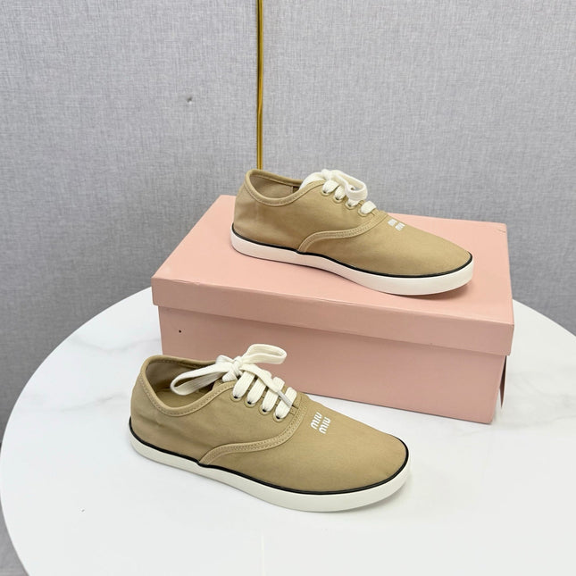 MIUMIU 26S SNEAKER IN CHESTNUT BROWN FABRIC