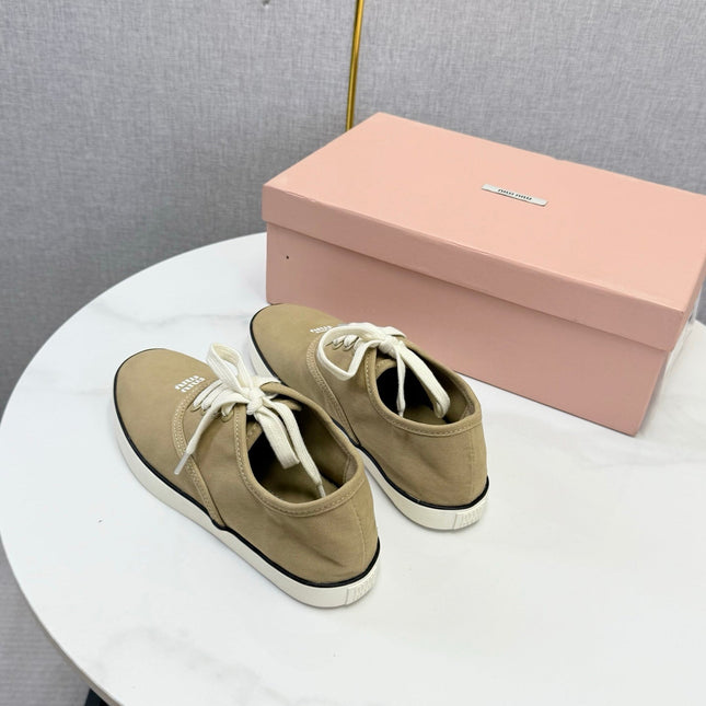 MIUMIU 26S SNEAKER IN CHESTNUT BROWN FABRIC