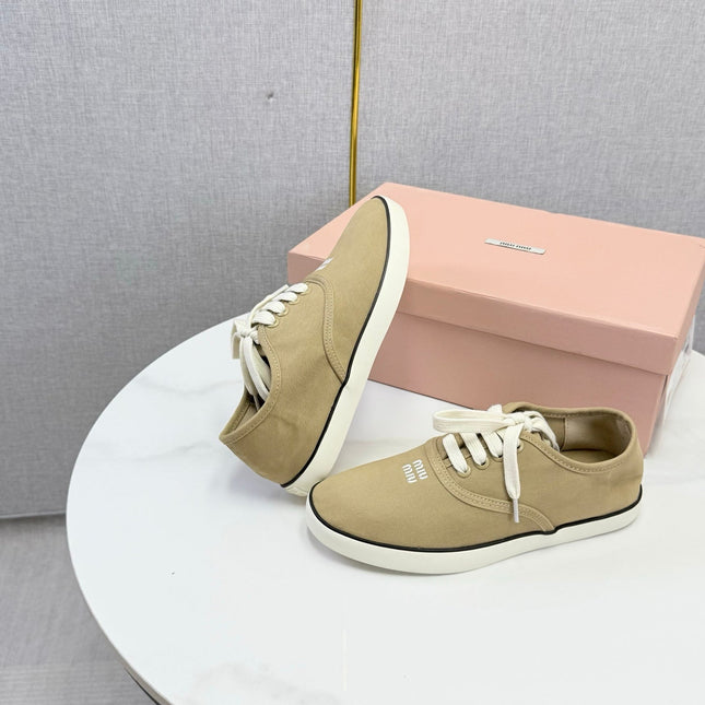 MIUMIU 26S SNEAKER IN CHESTNUT BROWN FABRIC