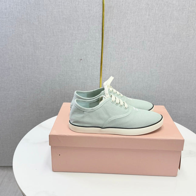MIUMIU 26S SNEAKER IN LIGHT BLUE FABRIC