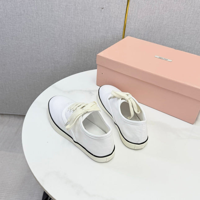 MIUMIU 26S SNEAKER IN WHITE FABRIC