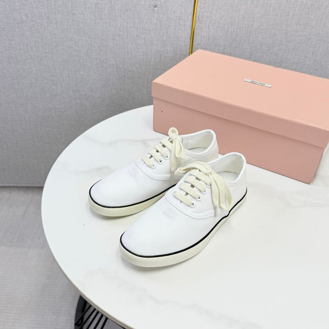 MIUMIU 26S SNEAKER IN WHITE FABRIC