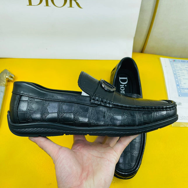 CD SYMBOL GRANVILLE LOAFER BLACK EMBOSSED CALFSKIN