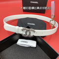 CC 26S BELT 30 MM IN WHITE CALFSKIN SILVER TONE 660335