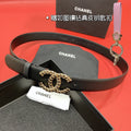 CC 26S BELT 30 MM IN BLACK CALFSKIN GOLD TONE 660339