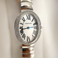 BAIGNOIRE DE CARTIER – OVAL SHAPE SILVER WITH SINGLE LINE DIAMONDS