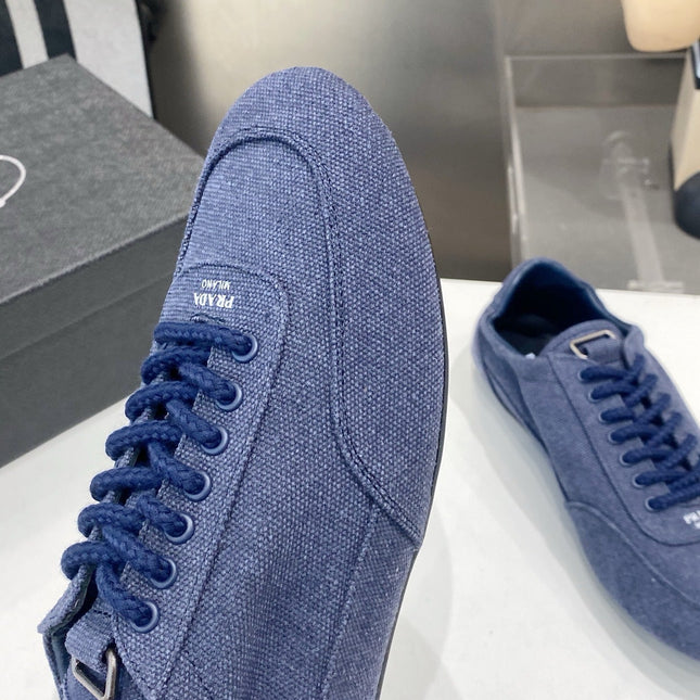 PRADA 26S SNEAKERS IN DARK BLUE FABRIC
