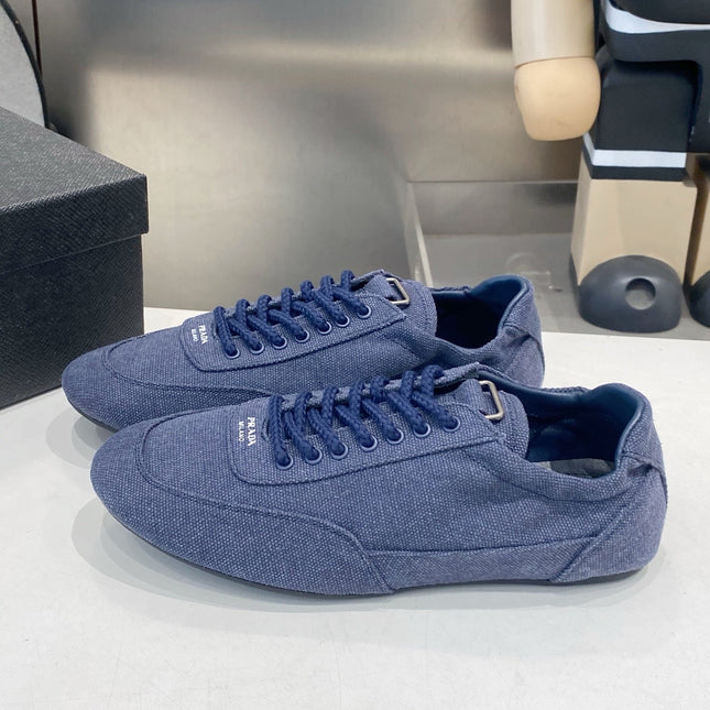 PRADA 26S SNEAKERS IN DARK BLUE FABRIC