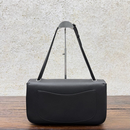 CHANEL 26S SHOULDER BAG 40 IN BLACK LAMBSKIN GRAINED