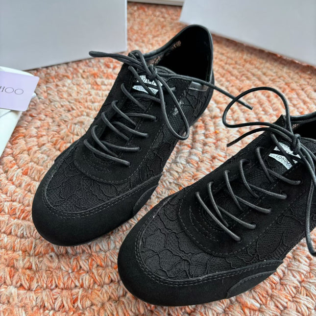 JIMMY CHOO 26S SNEAKERS IN BLACK MESH AND SUEDE