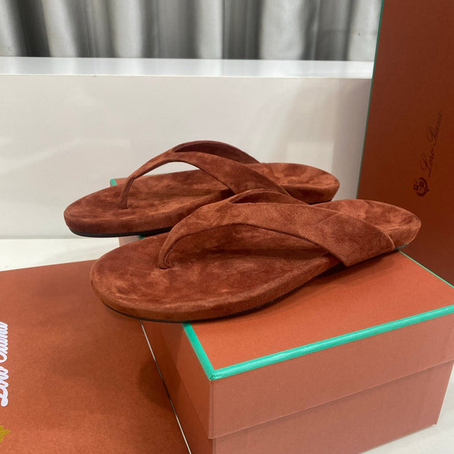 LP 26S THONG SANDALS IN DARK BROWN SUEDE