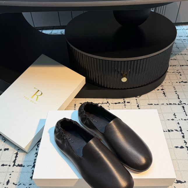 THE ROW 26S LOAFERS IN DARK BROWN CALFSKIN