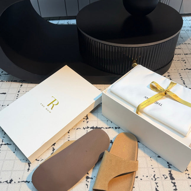 THE ROW 26S THONG SLIDE SANDALS IN BEIGE SUEDE