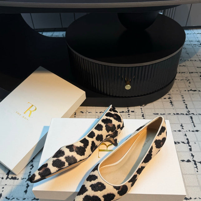 THE ROW 26S POINTED TOE HIGH HEELS 35MM IN WHITE SPOTTED CALF HAIR