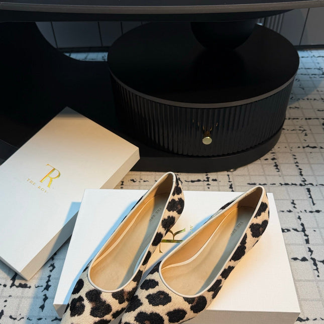 THE ROW 26S POINTED TOE HIGH HEELS 35MM IN WHITE SPOTTED CALF HAIR