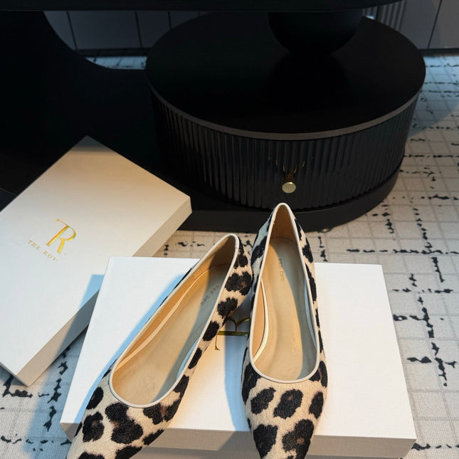 THE ROW 26S POINTED TOE HIGH HEELS 35MM IN WHITE SPOTTED CALF HAIR