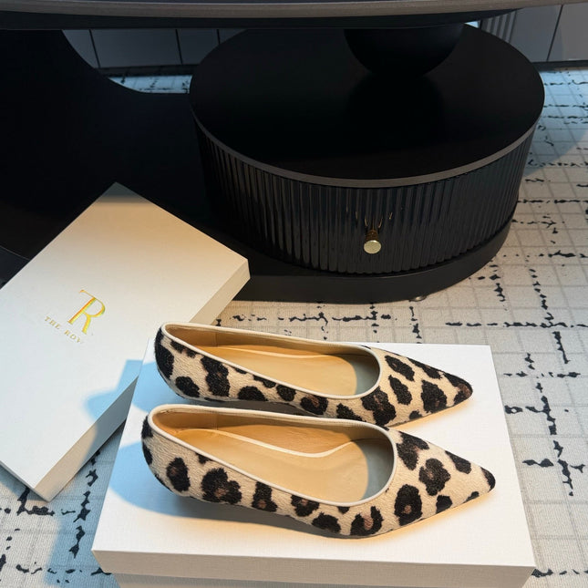 THE ROW 26S POINTED TOE HIGH HEELS 35MM IN WHITE SPOTTED CALF HAIR