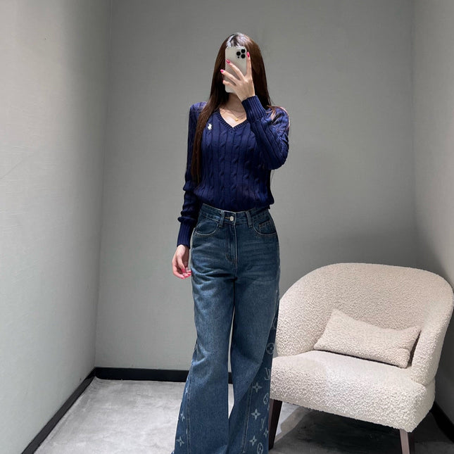 RALPH LAUREN KNITTED V-NECK SWEATER403
