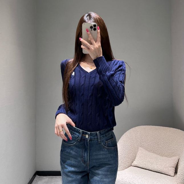 RALPH LAUREN KNITTED V-NECK SWEATER403
