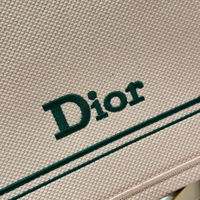 DIOR 26S BOOK TOTE BAG 42 IN PINK EMBROIDERED LETTERING FABRIC