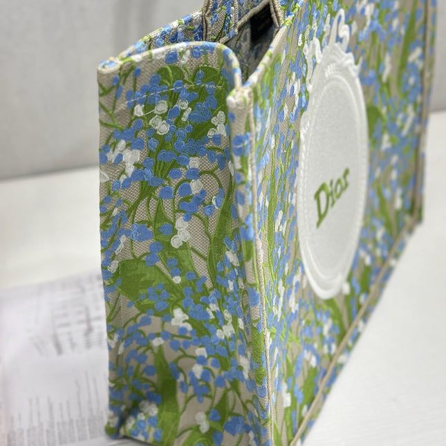 DIOR 26S BOOK TOTE BAG 42 IN  MUTICOLOR BAYADERE FABRIC