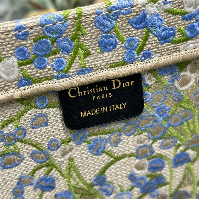 DIOR 26S BOOK TOTE BAG 42 IN  MUTICOLOR BAYADERE FABRIC
