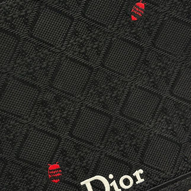 DIOR 26S BOOK TOTE BAG 36 IN BLACK BAYADERE FABRIC