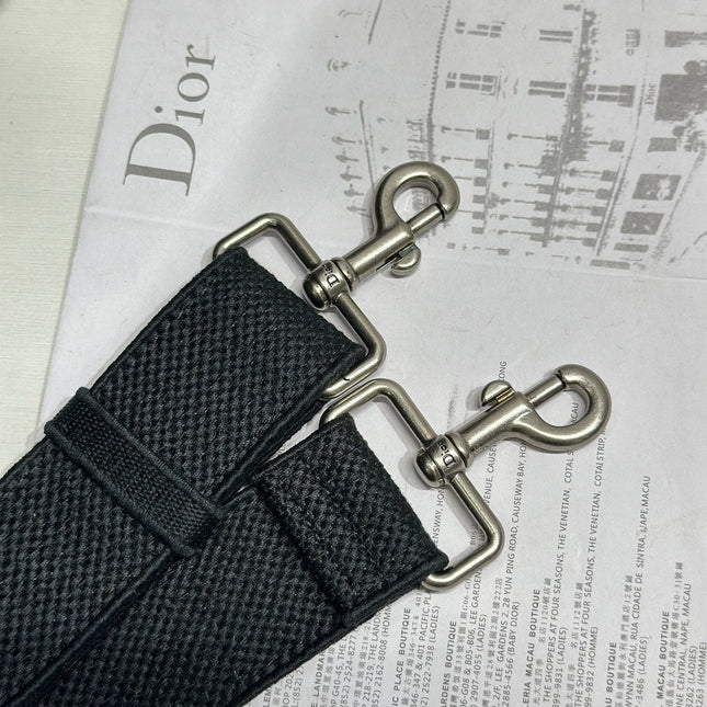 DIOR 26S BOOK TOTE BAG 42 IN BLACK BAYADERE FABRIC
