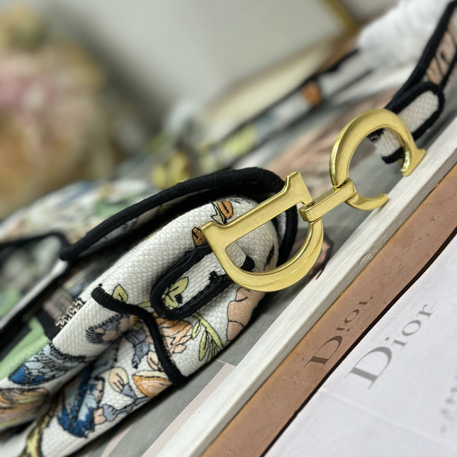 DIOR 26S SADDLE BAG 25 IN MUTICOLOR WOVEN FABRIC STYLE 3