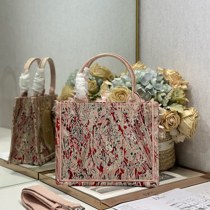 DIOR 26S MINI BOOK TOTE 26 IN LIGHT BEIGE WOVEN FABRIC STYLE 1