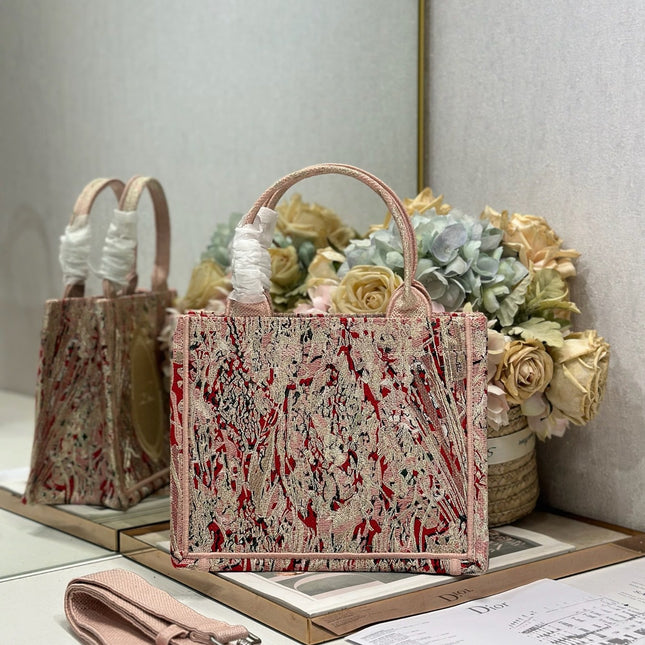 DIOR 26S MINI BOOK TOTE 26 IN LIGHT BEIGE WOVEN FABRIC STYLE 1