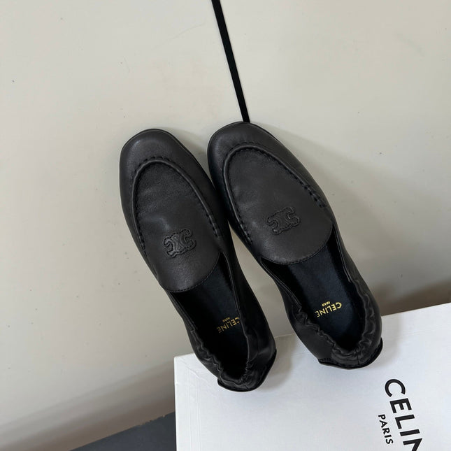 CELINE 26S MAILLON TRIOMPHE LOAFER IN BLACK SOFT CALFSKIN