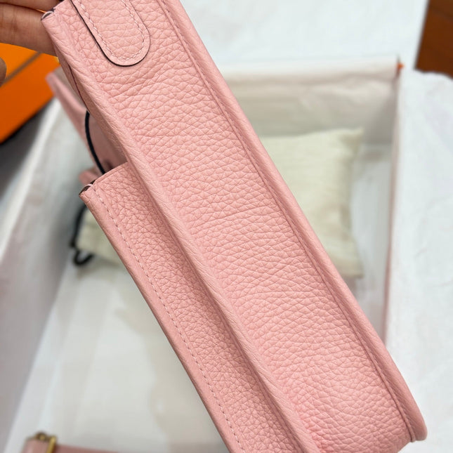 HM 26S EVELYNE BAG 23CM IN PINK GRAINED CALFSKIN