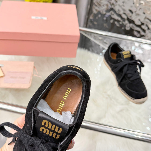 MIUMIU 26S SNEAKERS IN BLACK SUEDE
