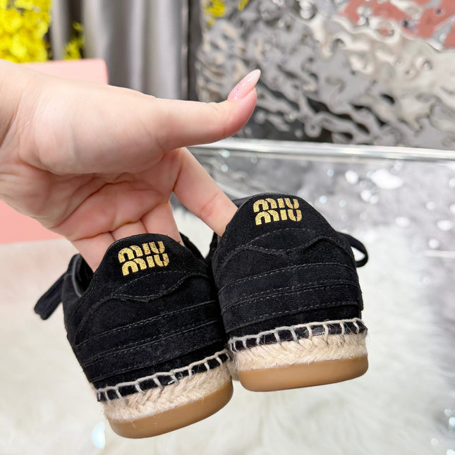 MIUMIU 26S SNEAKERS IN BLACK SUEDE