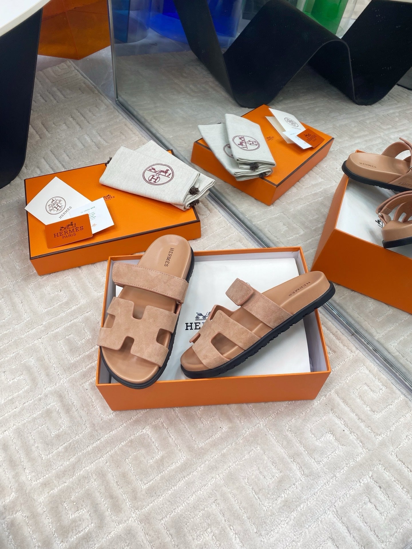 CHYPRE SANDALS IN DARK BEIGE SUEDE
