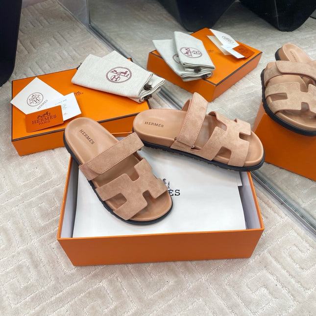 CHYPRE SANDALS IN DARK BEIGE SUEDE