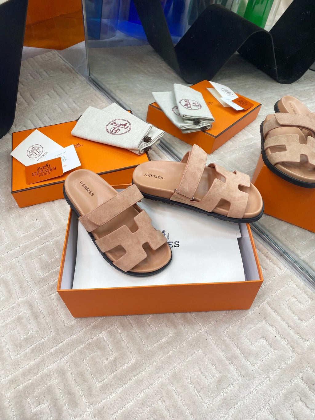 CHYPRE SANDALS IN DARK BEIGE SUEDE
