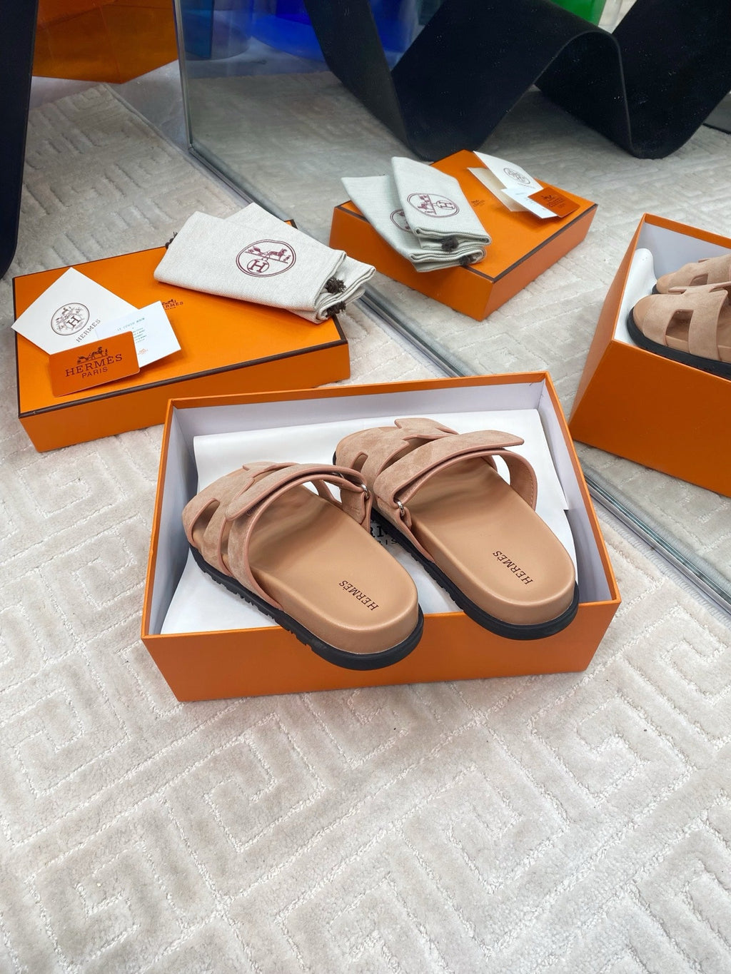 CHYPRE SANDALS IN DARK BEIGE SUEDE