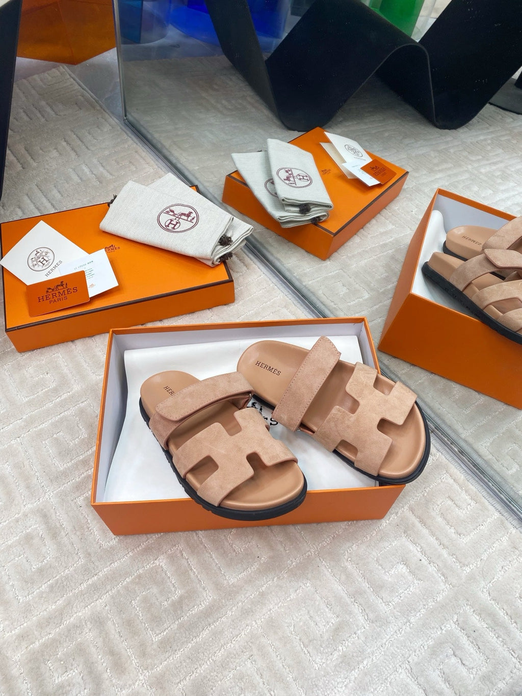 CHYPRE SANDALS IN DARK BEIGE SUEDE