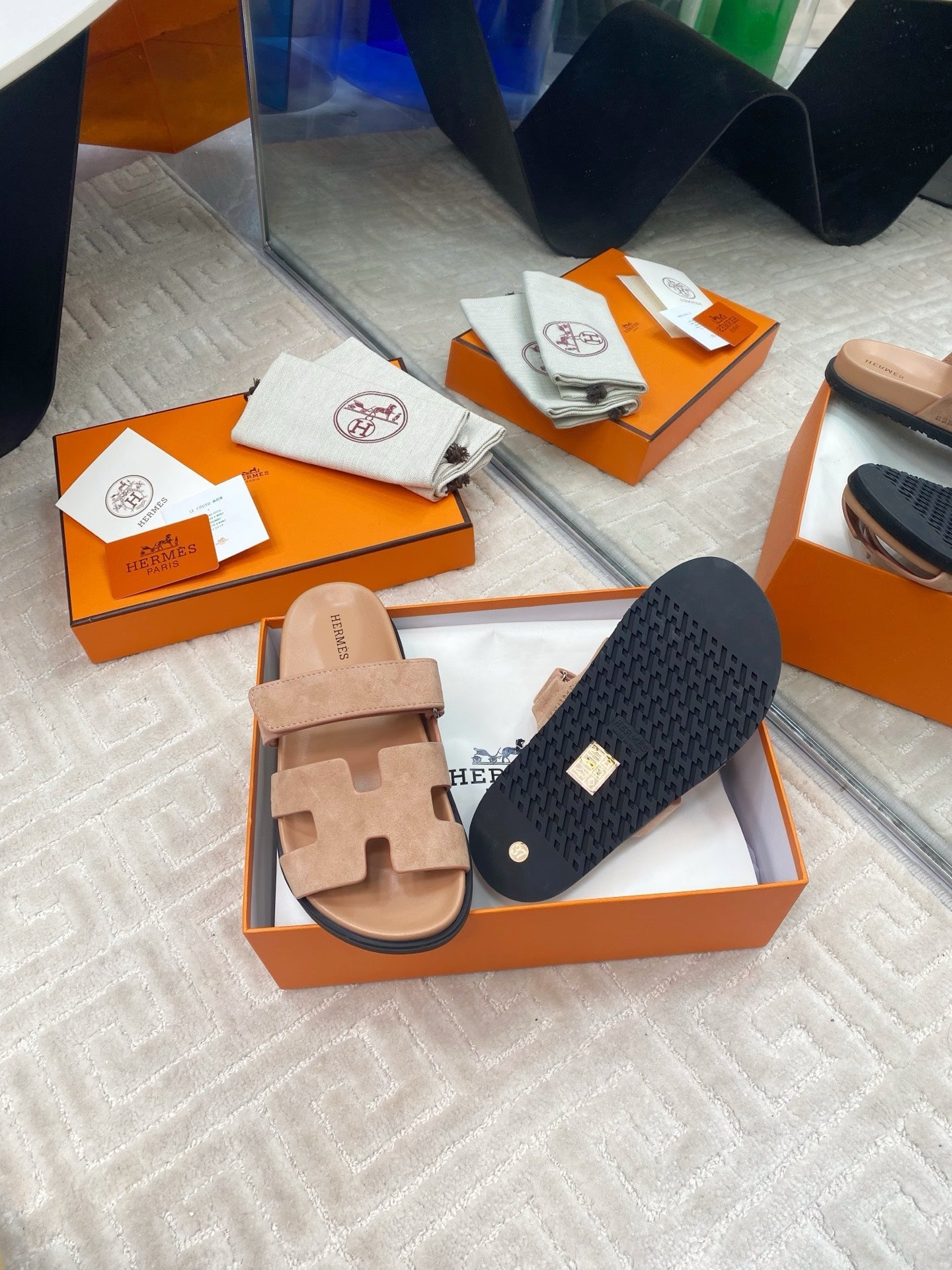 CHYPRE SANDALS IN DARK BEIGE SUEDE