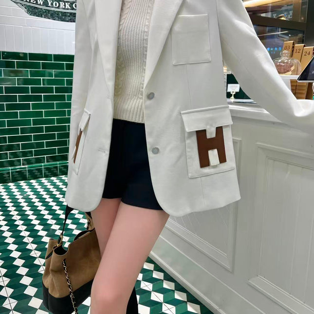 HERMES 25S LAPEL BLAZER 390