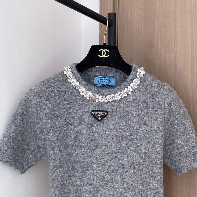 PRADA 25S SHORT-SLEEVE KNIT TOP 394