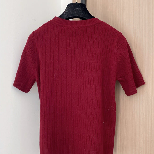 CHANEL 26S SHORT-SLEEVE CREW NECK SWEATER 866