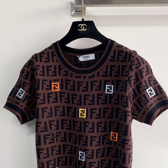 FENDI 26S SHORT SLEEVE KNIT TOP 163