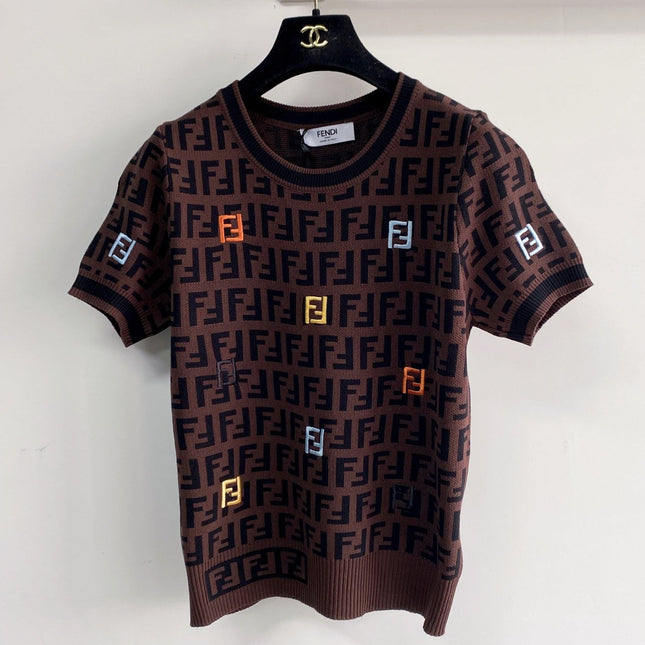 FENDI 26S SHORT SLEEVE KNIT TOP 163